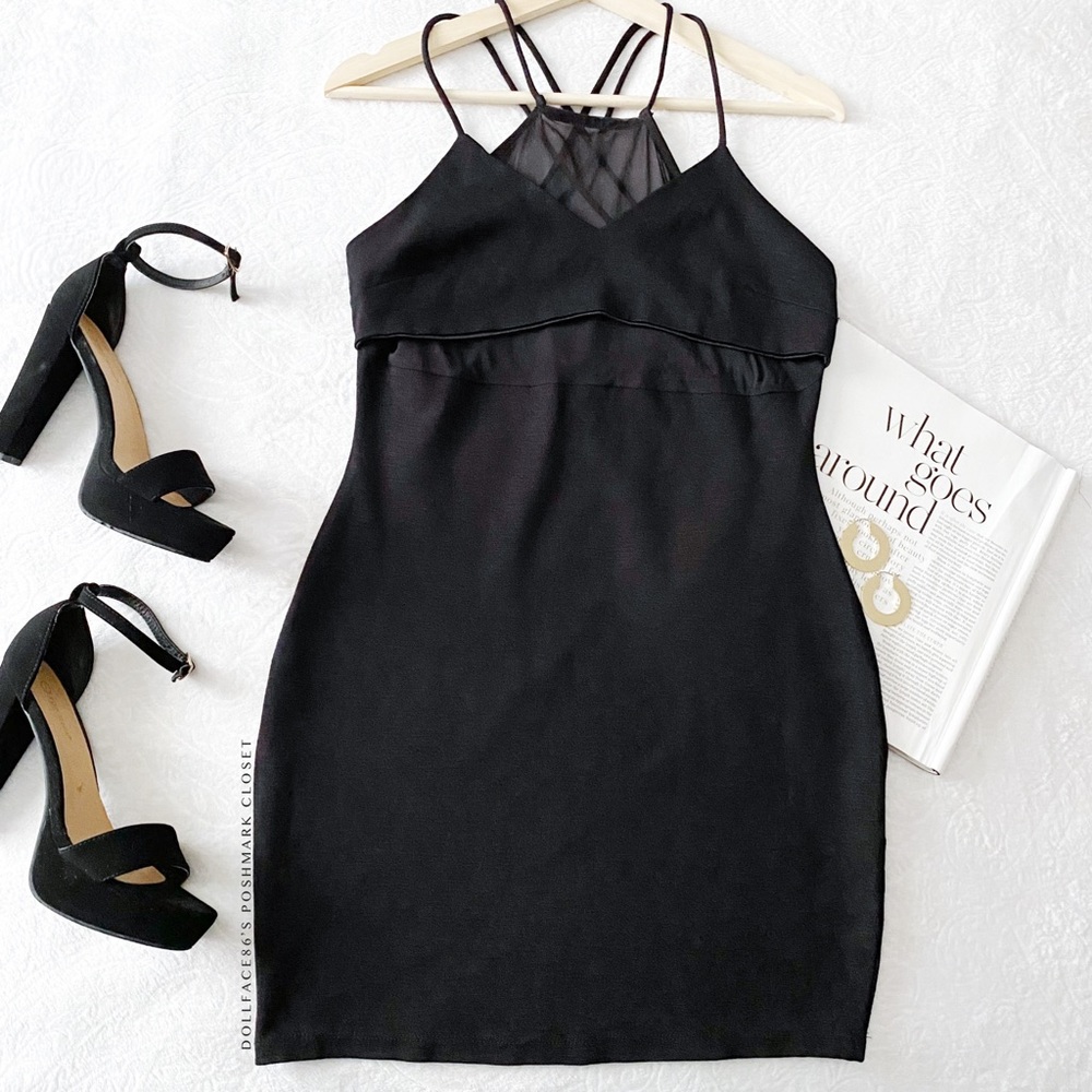 Fashion Nova Black Cut Out Chest Mini Dress